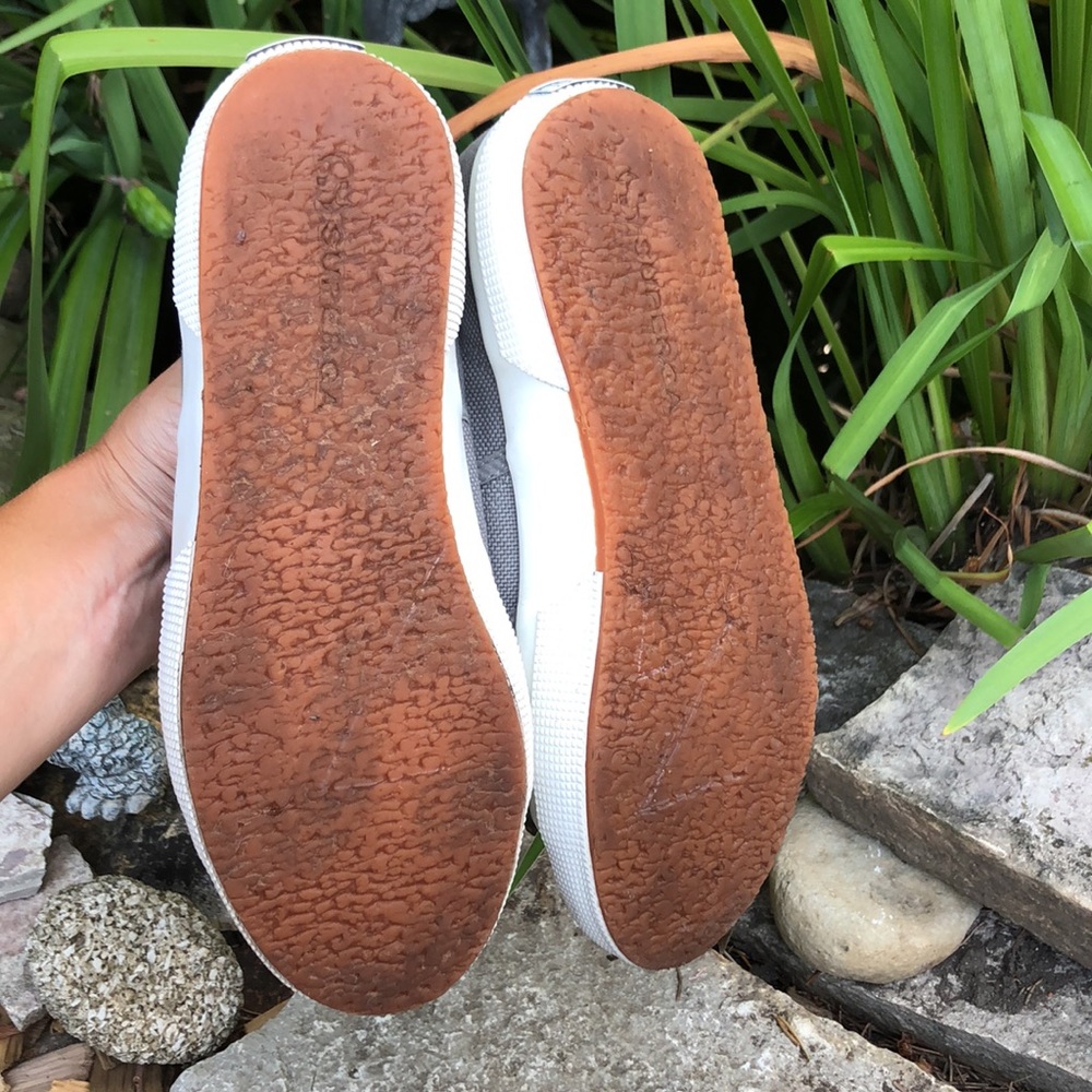 Cotton Superga Tennis Shoe-Euro Sz 39.5-Gray/White-EUC - Picture 8 of 16
